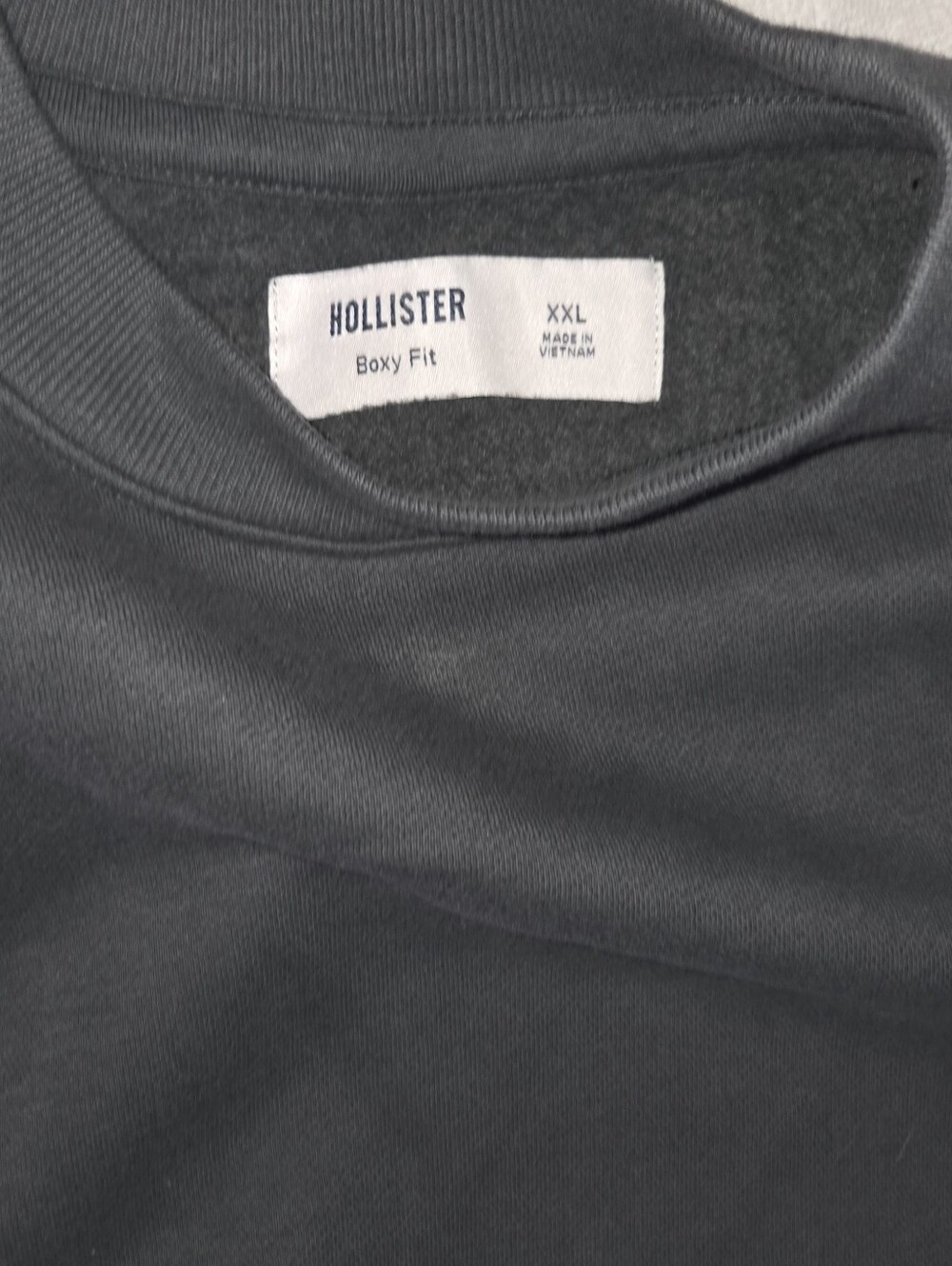 Hollister Men's Charcoal Crewneck Boxy Fit Sweater